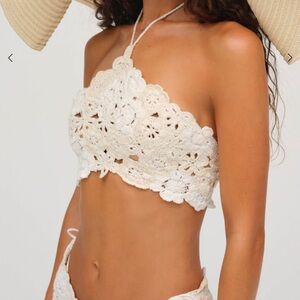 Floral Crochet Coverup Top For Love & Lemons